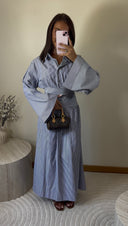 ROBE RAYÉE AJUSTÉE | BLEU MARINE