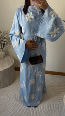 ROBE BRODÉE À MOTIFS | BLEU CIEL