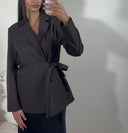 [PREMIUM] BLAZER À NOEUDS | MARRON CAFÉ