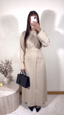ENSEMBLE JUPE PORTEFEUILLE | BEIGE