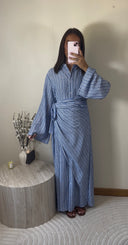 ROBE CHEMISE À NOUER | BLEU