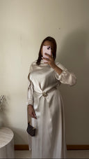 ROBE AVEC VOILE | BEIGE