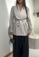 TRENCH COURT SIMILICUIR | BEIGE
