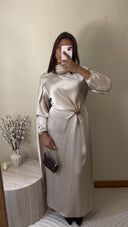 ROBE AVEC VOILE | BEIGE