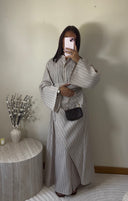 ROBE CHEMISE À NOUER | TAUPE