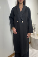 MANTEAU LÉGER À BOUTONS | NOIR