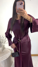 ROBE SATINÉE A BIJOUX | BORDEAUX