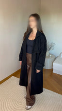 MANTEAU NOIR AVEC CEINTURE