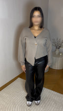 HAUT EN MAILLE TAUPE