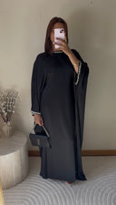 ROBE ABAYA NOIR À BIJOUX