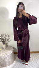 ROBE SATINÉE A BIJOUX | BORDEAUX