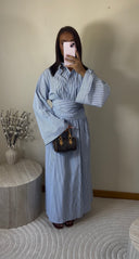 ROBE RAYÉE AJUSTÉE | BLEU CIEL