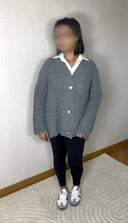 GILET CARDIGAN GRIS