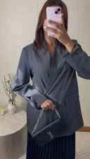 BLAZER MANCHE CROISÉE | GRIS