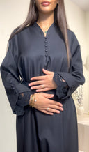 ROBE INSPI DJELLABA À DENTELLE I BLEU MARINE