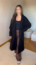 MANTEAU NOIR AVEC CEINTURE