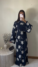 ROBE BRODÉE À MOTIFS | BLEU MARINE