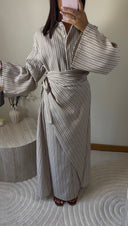 ROBE CHEMISE À NOUER | TAUPE