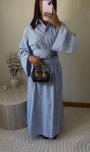 ROBE RAYÉE AJUSTÉE | BLEU CIEL