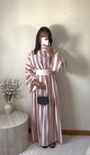 ROBE À RAYURES AVEC CEINTURE | ROSE
