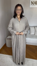 ROBE CHEMISE PLISSÉE I TAUPE