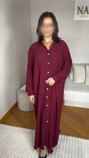 ROBE CHEMISE PLISSÉE I BORDEAUX