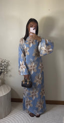 ROBE FLEURIE | BLEU CIEL