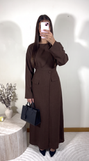 ENSEMBLE JUPE PORTEFEUILLE | MARRON