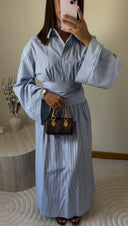 ROBE RAYÉE AJUSTÉE | BLEU CIEL