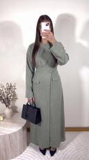 ENSEMBLE JUPE PORTEFEUILLE | VERT SAUGE