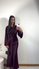 ROBE SATINÉE A BIJOUX | BORDEAUX