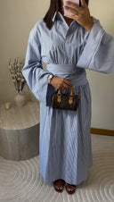 ROBE RAYÉE AJUSTÉE | BLEU CIEL