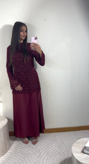 ROBE DENTELLE ET SATINÉE | BORDEAUX