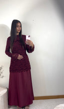 ROBE DENTELLE ET SATINÉE | BORDEAUX