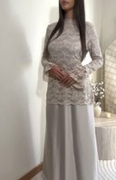 ROBE DENTELLE ET SATINÉE | BEIGE