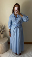 ROBE CHEMISE LÉGÈRE | BLEU CIEL