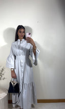 [PREMIUM] ROBE CHEMISE À MANCHES BOUFFANTES | BLEU PIERRE