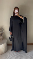 ROBE ABAYA NOIR À BIJOUX
