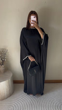 ROBE ABAYA NOIR À BIJOUX