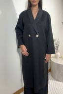 MANTEAU LÉGER À BOUTONS | NOIR