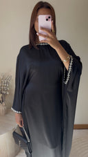 ROBE ABAYA NOIR À BIJOUX