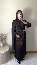 ROBE AVEC VOILE | MARRON