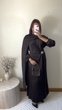 ROBE AVEC VOILE | MARRON