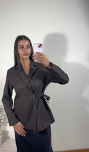 [PREMIUM] BLAZER À NOEUDS | MARRON CAFÉ
