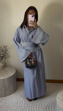ROBE RAYÉE AJUSTÉE | BLEU MARINE