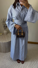 ROBE RAYÉE AJUSTÉE | BLEU CIEL