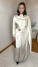 ROBE LONGUE AVEC VOILE I BEIGE
