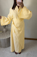 ROBE CHEMISE À NOUER | JAUNE