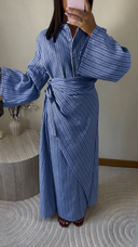 ROBE CHEMISE À NOUER | BLEU