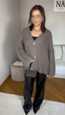 GILET CARDIGAN I TAUPE
